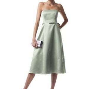 Strapless Tea Length formal dress by Davids Bridal